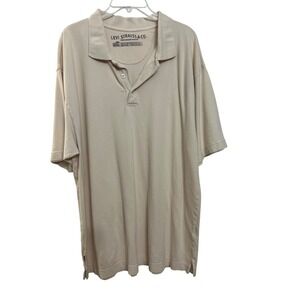 Levi Strauss Co Two Horse Brand Mens XXL Beige Cotton Short Sleeve Polo Shirt